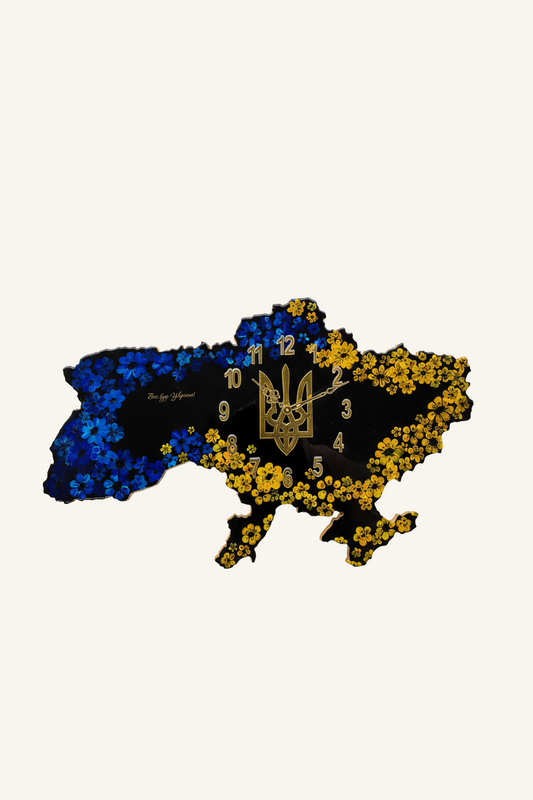 Годинник Синьо-жовті квіти