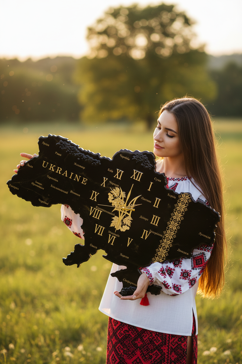 Дівчина у вишиванці з чорним годинником
