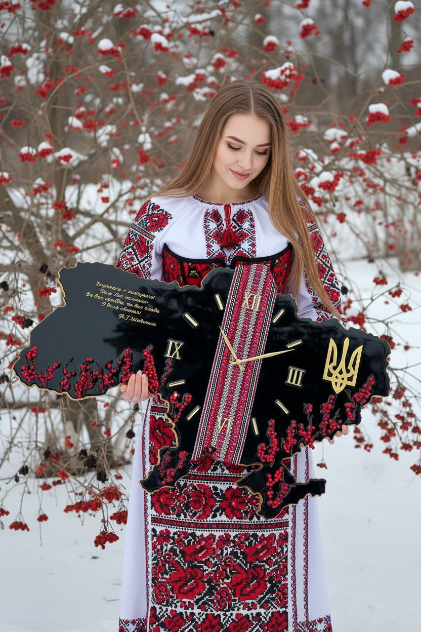 Дівчина у червоно-чорному корсеті з годинником Калина