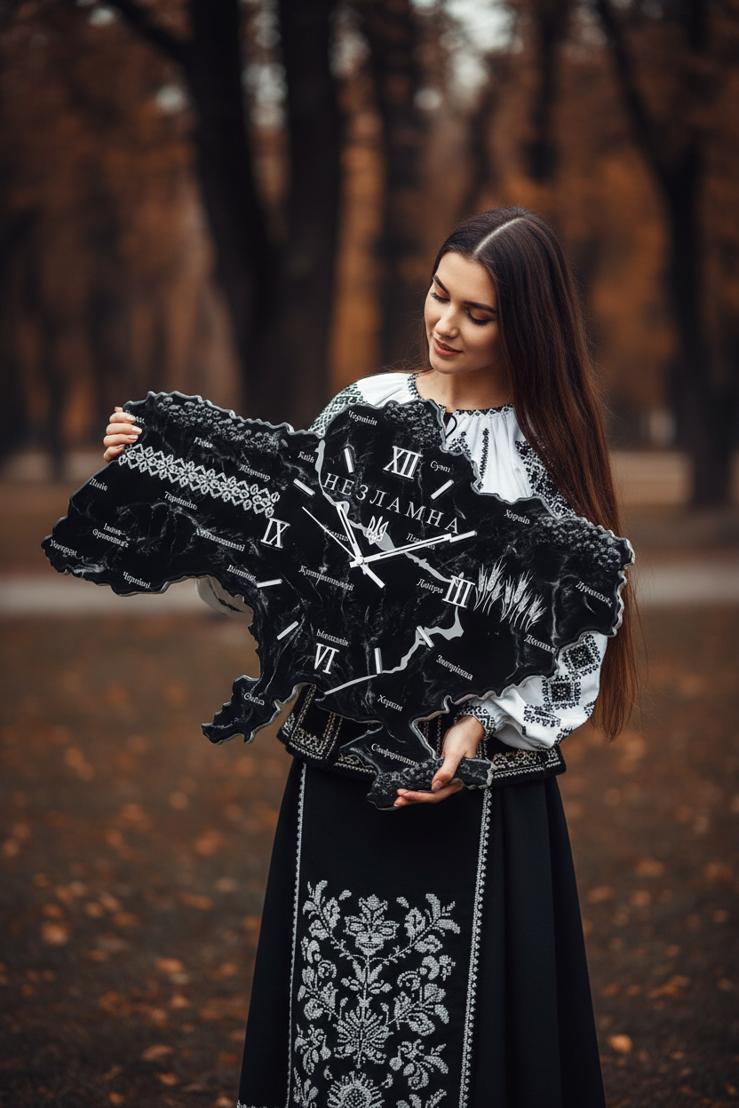 Дівчина у чорно-білому корсеті з годинником Незламна чорний