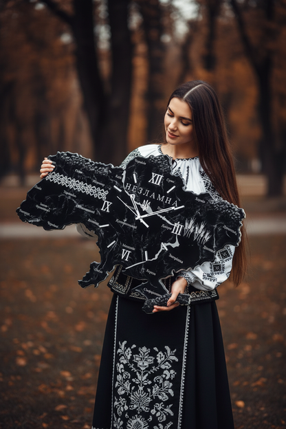 Дівчина у чорно-білому корсеті з годинником Незламна чорний