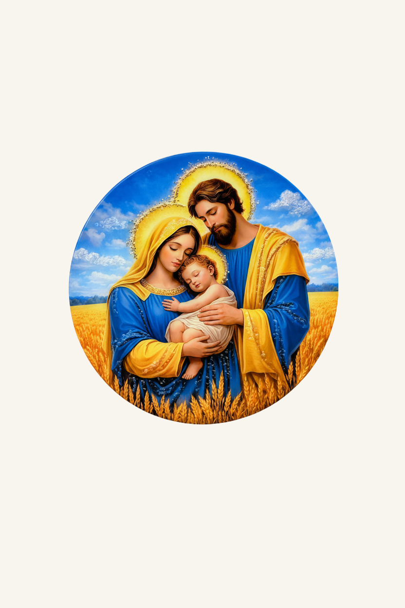 Ікона "Свята Родина" Синьо-Жовта